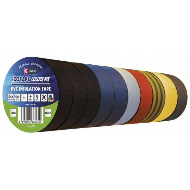 F615992 PVC izolačná páska 15 mm / 10 m mix farieb EMOS