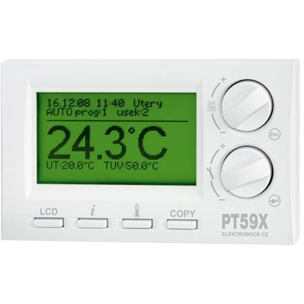 Izbový termostat s OT+ a možnosťami pripojenia snímača PT59 X Elektrobock
