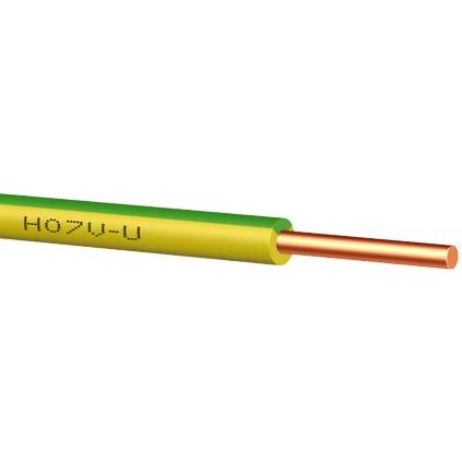 H07V-U 6mm (CY) žlutozelený kabel