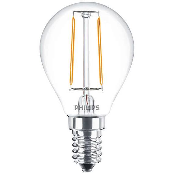 LED žiarovka svietiaca E14 Philips 2W číra malá žiarovka 2700°K žiarovka EAN 8718696574133