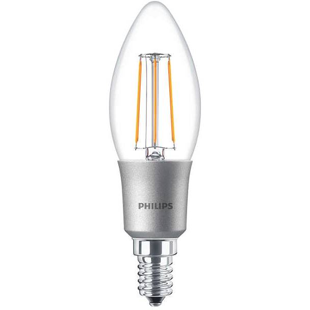 LED žiarovka E14 stmievateľná Philips číra sviečka 2700°K žiarovka EAN 8718696575536
