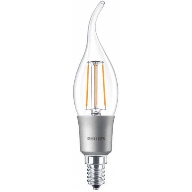 LED žiarovka E14 stmievateľná Philips 4,5W číra sviečka 2700°K žiarovka EAN 8718696575574