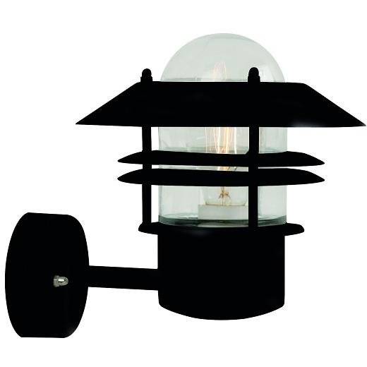 Svietidlo Blokhus IP54 E27 60W nástenné svietidlo s ramenom farba čierna