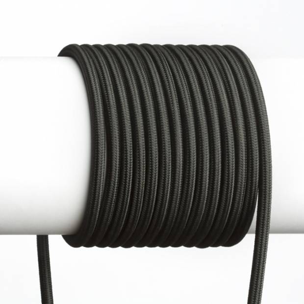 Textilný kábel čierny 3x0,75 1m dĺžky