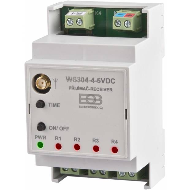 Prijímač na DIN lištu Un-5VDC WS304-4-5VDC Elektrobock