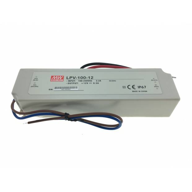 Transformátor pre 12V DC LED pásky 150W IP67 s káblovými koncovkami