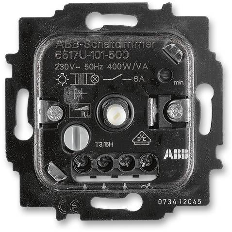 ABB 6517-0-0018 Přístroj otočného stmívače s tlačítkovým spínačem (6517 U-101-500)