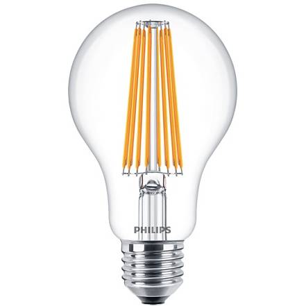 Číra LED žiarovka E27 Philips FILAMENT náhrada za klasickú 100W, farba svetla studená biela