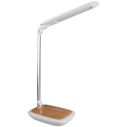 PN15300015 LED stolová lampa DIPLOMAT s integrovanou bezdrôtovou nabíjačkou, svetlé drevo