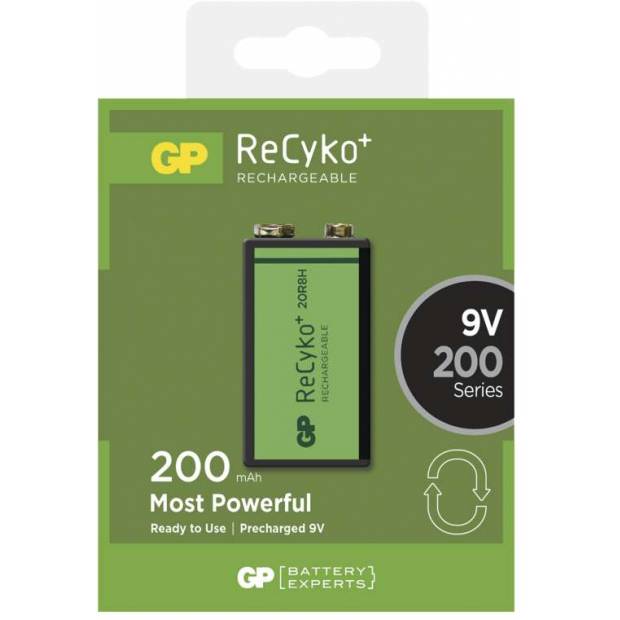 B0852 Nabíjacia batéria GP ReCyko+ 6F22 (9V), škatuľka GP Batérie