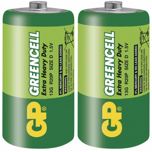 GP B1241 batéria Greencell R20 (D), 2 ks v blistri