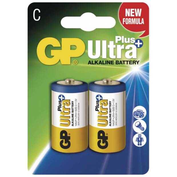 GP B1731 Alkalická batéria Ultra Plus LR14 (C), 2 ks v blistri