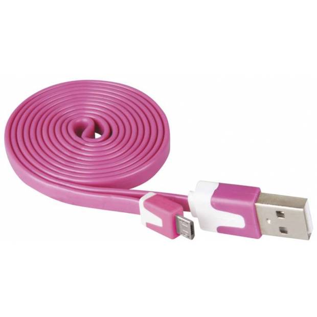 Emos SM7001P Kábel USB 2.0 A/M - micro B/M 1m ružový