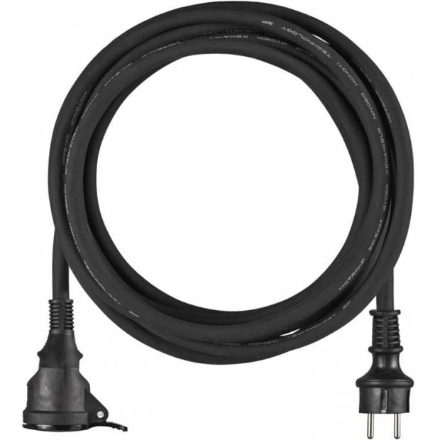 P01705 Neoprénový predlžovací kábel 5 m 3x 1,5 mm, čierny EMOS