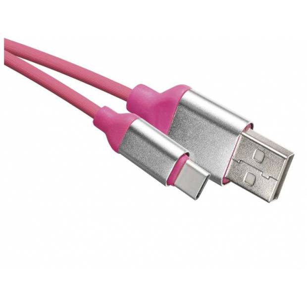SM7025P USB kábel 2.0 A/M - C/M 1m ružový EMOS