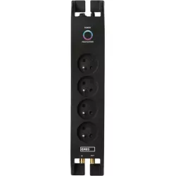 P54022 Prepäťová ochrana 1800J - 4 zásuvky, 2 m, čierna EMOS