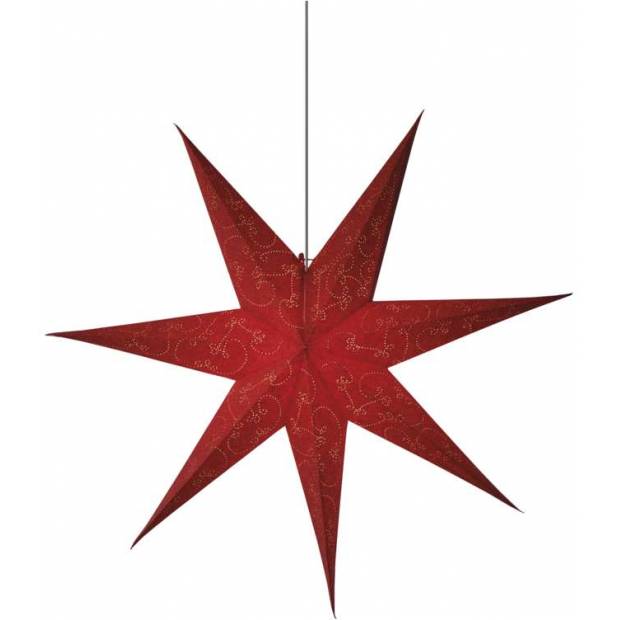 ZY2249 LED vianočná hviezda červená, 75 cm, teplá biela EMOS Lighting