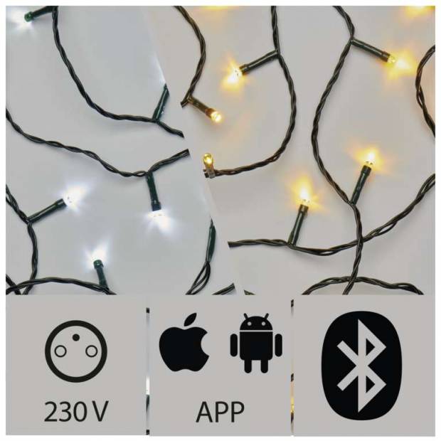 ZY2189 Aplikací ovládaný LED vánoční řetěz, 20m, venkovní, st./t.b. EMOS Lighting