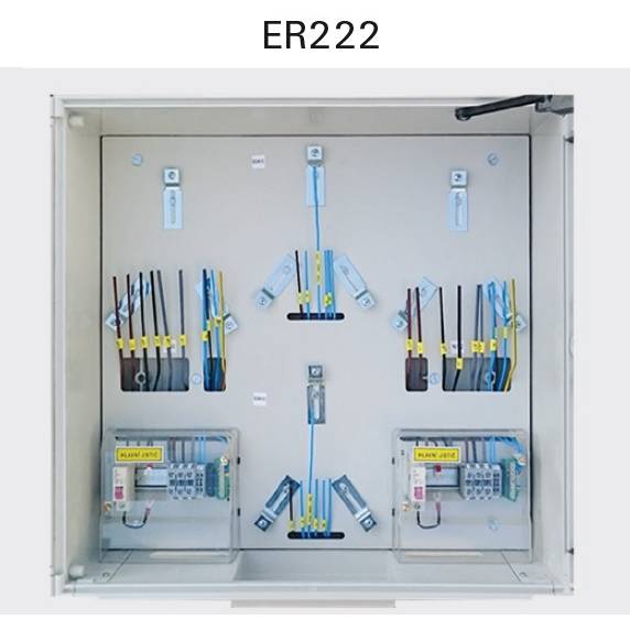 Elektroměrový rozvaděč 2x dvoutarifní 3F 80A ER222/NVP7P-C + společný přívod do 35mm2