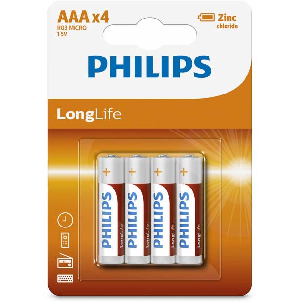 Batérie LONGLIFE AAA R03L4B/10 Philips