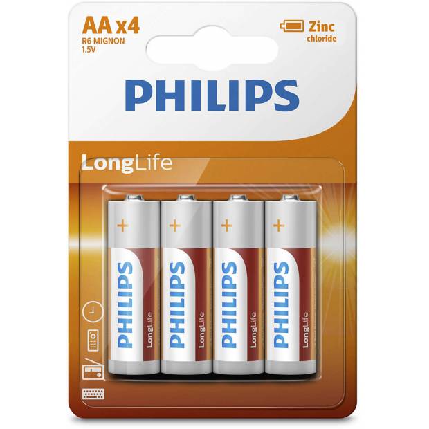 Tužkové batérie LONGLIFE AA R6L4B/10 Philips