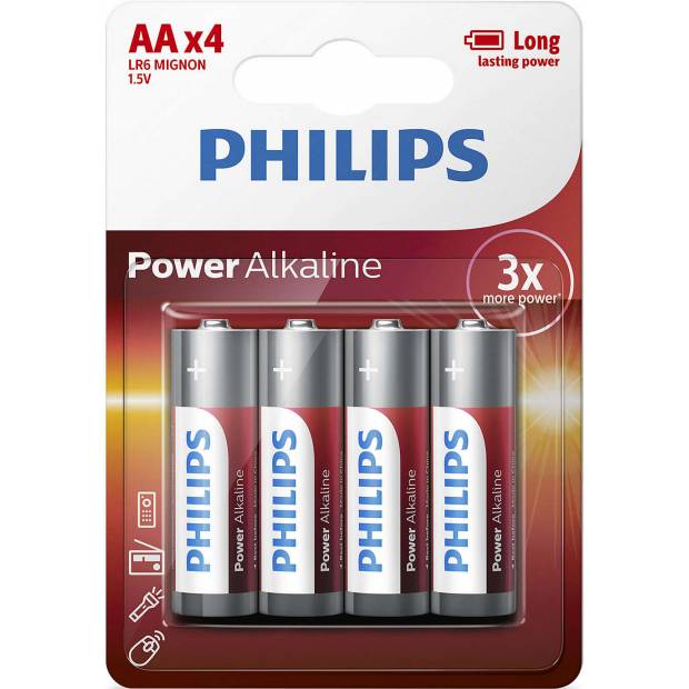 Alkalické batérie AA LR6P4B/10 Philips Alkaline AA