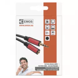 SM5102 JACK kábel 3,5 mm stereo, vidlica - 3,5 mm zásuvka 2,5 m EMOS