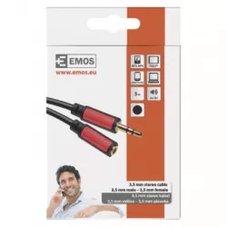 SM5105 JACK kábel 3,5 mm stereo, vidlica - 3,5 mm zásuvka 5 m EMOS