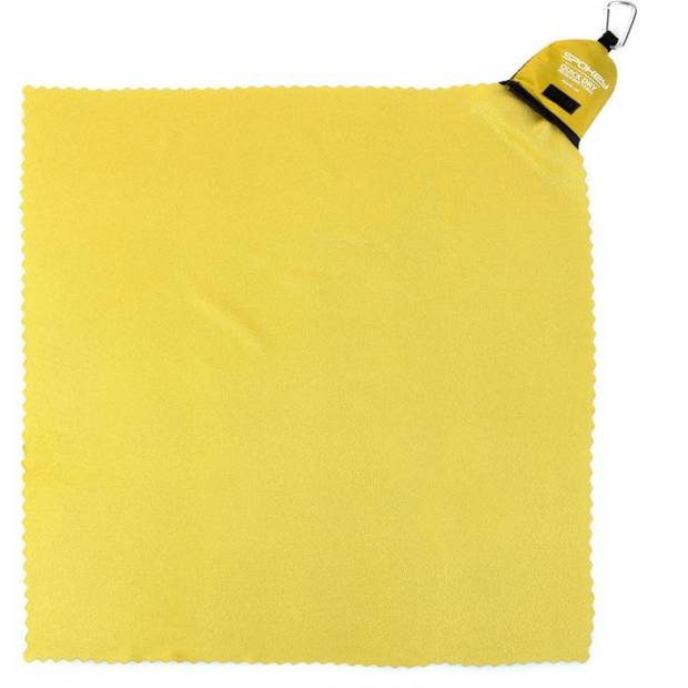 Spokey NEMO Rychleschnoucí ručník 40x40 cm, žluto-zelený s karabinou Spokey