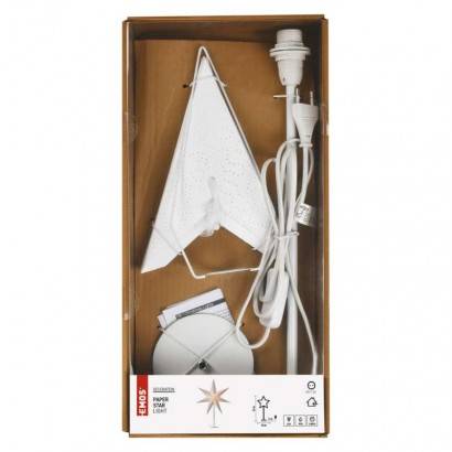 DCAZ06 Sviečka na žiarovku E14 s papierovou hviezdou, biela, 67x45 cm, vnútorná EMOS Lighting