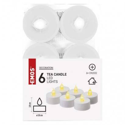 DCCV11 LED dekorácia - 6x čajová sviečka biela, 6x CR2032, interiér, vintage EMOS Lighting