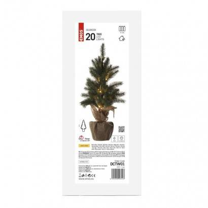 DCTW01 LED vianočný stromček, 52 cm, 3x AA, vnútorný, teplá biela, časovač EMOS Lighting