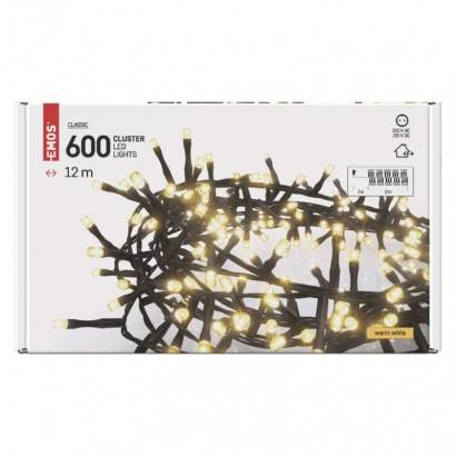 D4BW03 LED vianočná reťaz - ježko, 12 m, vnútorná a vonkajšia, teplá biela, časovač EMOS Lighting