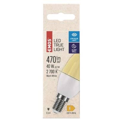 ZQ3224 LED žiarovka True Light 4,2W E14 teplá biela EMOS Lighting