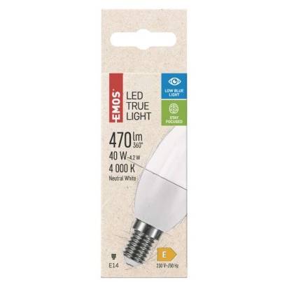 ZQ3225 LED žiarovka True Light 4,2W E14 neutrálna biela EMOS osvetlenie