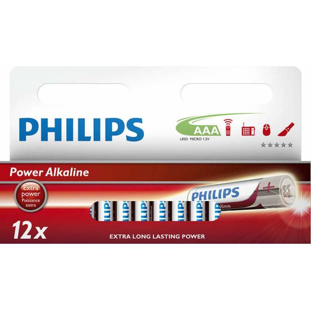 Alkalické batérie AAA PowerLife LR03P12W 12ks