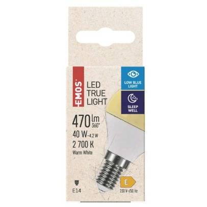 ZQ1225 LED žiarovka True Light 4,2W E14 teplá biela EMOS Lighting
