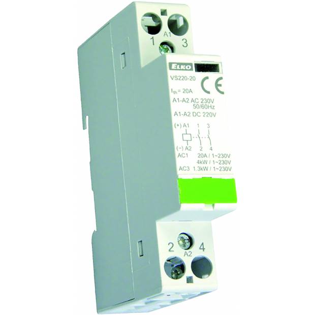 Inštalačný stykač VS220-20 230V AC/DC