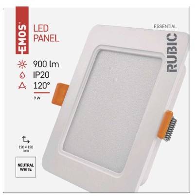 ZD2432 LED vstavané svietidlo RUBIC, štvorcové, 9W neutrálna biela EMOS Lighting