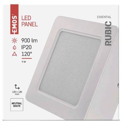 ZM6432 LED svietidlo RUBIC, štvorcové, 9W neutrálna biela EMOS Lighting