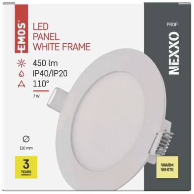 ZD1124 LED vstavané svietidlo NEXXO, okrúhle, biele, 7W, teplá biela EMOS Lighting