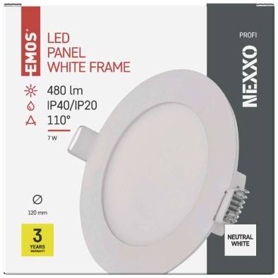 ZD1125 LED vstavané svietidlo NEXXO, okrúhle, biele, 7W, neutrálna biela EMOS Lighting