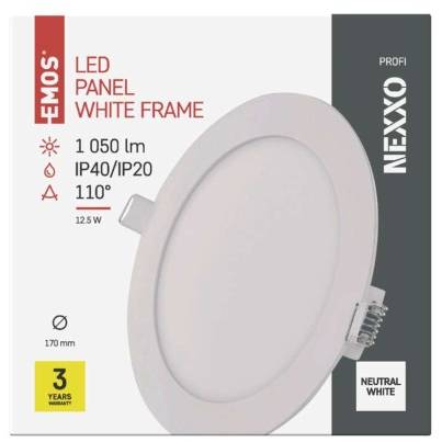 ZD1135 LED vstavané svietidlo NEXXO, kruhové, biele, 12,5 W, neutrálna biela EMOS Lighting