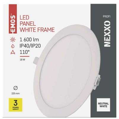 ZD1145 LED vstavané svietidlo NEXXO, kruhové, biele, 18 W, neutrálna biela EMOS Lighting