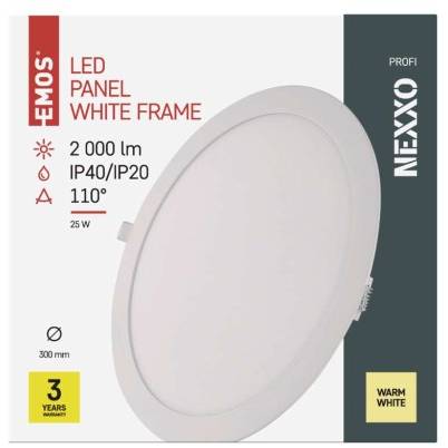 ZD1154 LED vstavané svietidlo NEXXO, okrúhle, biele, 25W, teplá biela EMOS Lighting