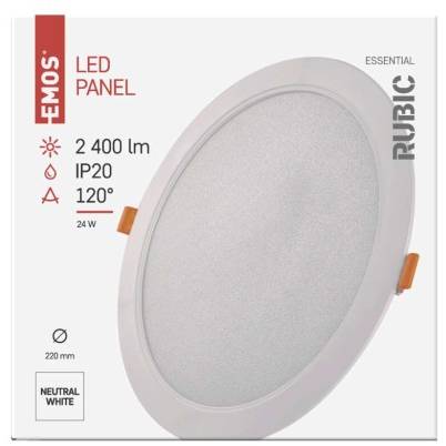 ZD1452 LED vstavané svietidlo RUBIC, kruhové, 24W neutrálna biela EMOS Lighting
