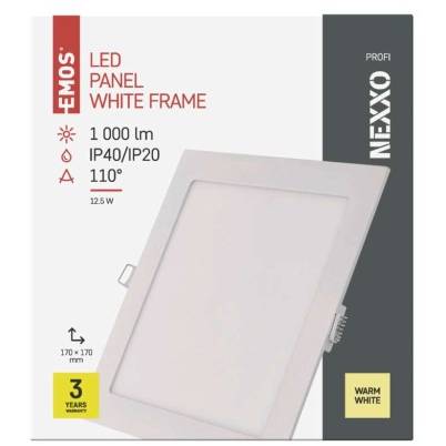 ZD2134 LED vstavané svietidlo NEXXO, štvorcové, biele, 12,5 W, teplá biela EMOS Lighting