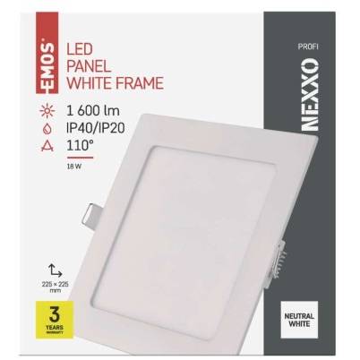 ZD2145 LED vstavané svietidlo NEXXO, štvorcové, biele, 18 W, neutrálna biela EMOS Lighting