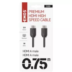 S10000 HDMI 2.0 vysokorýchlostný kábel A vidlica - A vidlica 0,75 m EMOS