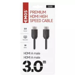 S10300 Vysokorýchlostný kábel HDMI 2.0 A vidlica - A vidlica 3 m EMOS